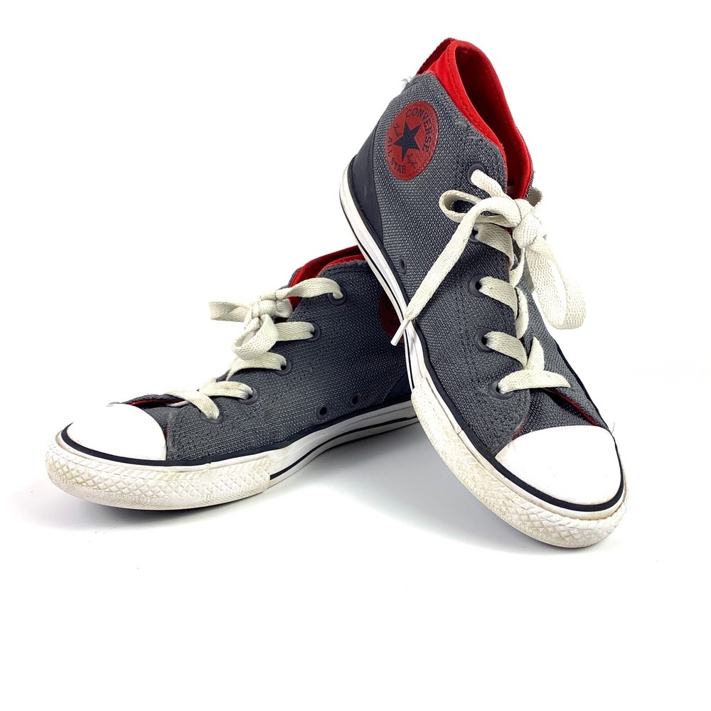 Converse All Star Syde Street Mid Sneaker Jr Sz 4 Red Gray Black Chuck Taylor